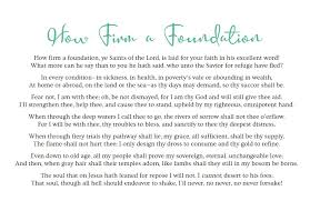 How Firm A Foundation Lyrics To Beloved Hymn Encouragement Sayings Hymn