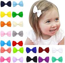 20 Pcs Baby Girls Toddlers Kids Tiny Boutique Hair Bows Clips Barrettes :  Amazon.co.uk: Beauty