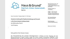 Haus & grund online bietet ihnen diese vorteile des eigentümerverbandes über das internet an. Offener Brief Haus Und Grund Berlin
