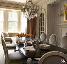 Classic Dining Room Updated Light Chairs With Traditional Dark Table Suzanne Kasler Elegant Dining Dining Room Chandelier Elegant Dining Room