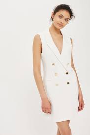 White Sleeveless Blazer Dress Topshop Sleeveless Blazer Top Shop Dress Blazer Dress