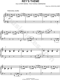 John williams star wars the force awakens easy piano. Rey S Theme From Star Wars Episode Vii The Force Awakens Sheet Music Easy Piano Piano Solo In A Minor Download Print Sku Mn0158565