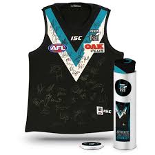 Port adelaide fibre of footy long sleeve prison bar jumper. Afl Port Adelaide Power 2018 Team Signed Jersey In Collectors Tin Taylormade Memorabilia Sports Memorabilia Australia