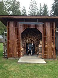 This design has a place for larger wood to be stored on the bottom and the kindling to be stored on top. Pin By Anne Interiors By Thalia On Outdoor Ideas Wood Storage Sheds Wood Storage Wood Shed