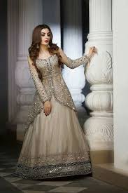 Simple Elegant Cream Light Embroided Work Party Wear Dresses Designer Dresses Indian Indian Gowns Dresses