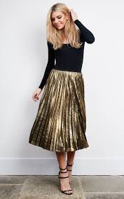Max mara pleated lurex silk georgette maxi skirt. Pleated Gold Skirt Online