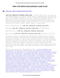 In nursing care plan every step is taken with scientific evidence and rational that is evident based nursing care. Fillable Online Risk For Infection Care Plan And Nursing Diagnosis Nurseslabs Fax Email Print Pdffiller