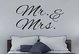 This fun wall decal is a way to remember your wedding day and is a great gift for newlyweds. Wall Decor Plus More Mr Amp Mrs Wall Art For Family Room Or Master Bedroom Wall Sticker Decal 36w X 19h Black Black Buy Online In Grenada At Grenada Desertcart Com Productid