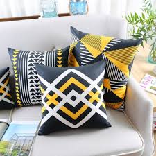 Living room decor from michaelsmakers craftberrybush. Camila Homedecor On Twitter Home Interior Luxury Picoftheday Interiors House Yellow Black White Geometrical Pillow Cover