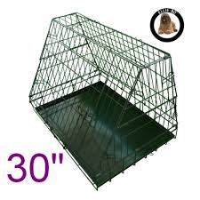 Metal ammo cans have a tendency to rust when stored on certain floor types, the tray holds them 0.375in off the floor. Ellie Bo Sloping Puppy Cage Medium 30 Inch Black Folding Dog Crate With Non Chew Metal Tray With Slanted Front For Car Dogly