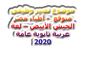 موضوع تعبير وظيفى متوقع أطباء مصر الجيش الأبيض لغة عربية ثانوية عامة 2020