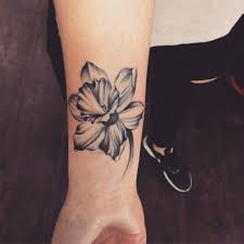 Daffodil Tattoo Black Ink Daffodil Tattoo Tattoos Birth Flower Tattoos
