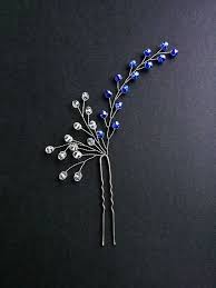 Great savings & free delivery / collection on many items. Blue Crystals Hair Pin Wedding Hairpin Royal Blue Rhinestone Etsy Royal Blue Hair Blue Hair Pins Crystal Hair Pins