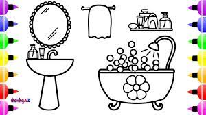 Print coloring of bathroom and free drawings. How To Draw Bathroom And Cute Coloring Pages Youtube
