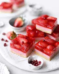 Vegan Strawberry Slice Recipe Refreshing Dessert Recipes Strawberry Slice Food