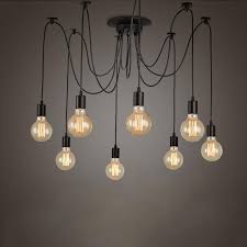 Retro Edison Bulb Light Chandelier Vintage Loft Adjustable Diy E27 Spider Ceiling Lamp Cafe Living Room Bar Fixture Light Pendant Lighting Kitchen Clear Glass Pendant Light From Burty 20 09 Dhgate Com