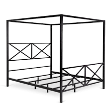 Queen size 4 post metal canopy bed frame bedroom with headboard for boys girls. Buy Best Choice Products 4 Post Queen Size Modern Metal Canopy Bed W Mattress Support Headboard Footboard Black Online In Turkey 542888955