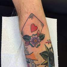 Traditional Tattoo Ace Of Hearts Paying Card Card Tattoo Designs Traditional Tattoo Neck Tattoo