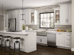 Hampton bay designer series melvern assembled 36x34.5x23.75 in. Newport Specialty Cabinets In Pacific White Kitchen The Home Depot