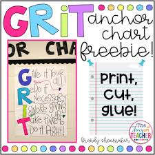 grit growth mindset anchor chart freebie