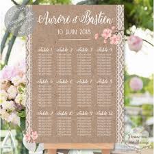Un accessoire indispensable pour une bonne organisation de votre mariage. Plan De Table Mariage Personnalise Boheme Kraft Et Dentelle