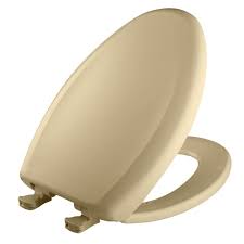 bemis slow close sta tite elongated closed front toilet seat in jersey cream