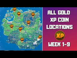 They can be found scattered around the map. All 8 Gold Xp Coins Locations In Fortnite Week 1 9 Good As Gold Punch Card