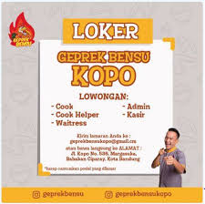 Antapani, kota bandung, jawa barat 40291 atau ke email : Loker Geprek Bensu Bandung Lowongan Kerja Terbaru Indonesia 2021