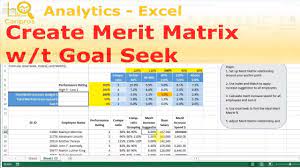 How To Create A Merit Matrix For Salary Increase With Goal Seek Function Youtube Salary Increase Merit Matrix