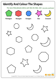 Identify And Colour The Shapes Maths Worksheets For Kids Mocomi Shapes Worksheets Color Worksheets For Preschool Kids Math Worksheets