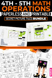Halloween Digital Math Activities For 4th 5th In Google Slides And Powerpoint These Paperless And Printable C Halloween Math Math Google Classroom Assignments