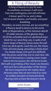 A Thing Of Beauty Poem By John Keats From Endymion Book I A Thing Of Beauty Is A Joy Forever Its Loveliness Increa John Keats Poems Keats Poems Keats