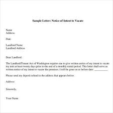 Notice Of Intent To Vacate Being A Landlord Lettering Letter Templates
