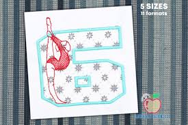 Download Gymnast 6th Birthday Applique Creative Fabrica SVG Cut Files