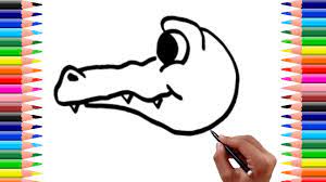 Within the mouth, enclose an irregular shape to form the tongue. Crocodile Head Drawing For Kids How To Draw A Crocodile Face Cartoon Crocodile Drawing For Kids Youtube