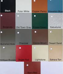 Colors may appear different when viewed at. A D S Metal Roofs Llc Color Gallery Friendsville Tn