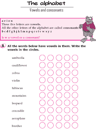 Grade 1 Grammar Lesson 3 The Alphabet Vowels And Consonants Grammar Lessons Consonant 1st Grade Worksheets