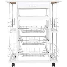 L29xl38xh84cm en plastique armature gris clair. Meuble Rangement Etageres Desserte De Cuisine Avec Roulettes 3 Paniers 1 Plateau 1 Tiroir Cw80622hap