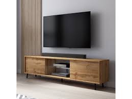 Meuble tv 80 cm de hauteur meuble tv mobilier de france meuble tv. Meuble Tv Lefyr 140 Cm Chene Wotan Eclairage Led Vente De Meuble Tv Conforama