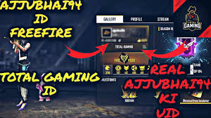 Free fire is the ultimate survival shooter game available on mobile. Ajjubhai94 Kaa Id Freefire Ajjubhai Ki Id Ajjubhai94 Ki Uid Total Gaming Ki Id Uid Ajjubhai94 Youtube