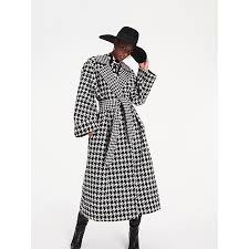 Black And White Houndstooth Coat Women S Zendaya Wool Blend Houndstooth Check Coat Tommy Hilfiger Tommy Hilfiger Houndstooth Coats For Women