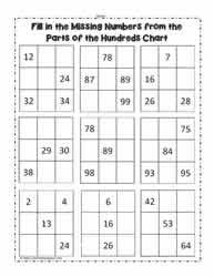 The hundred chart is a valuable learning tool students can use to learn and master our number system. 100 Chart Worksheets