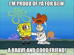You can move and resize the text boxes by dragging them around. Sandy Cheeks I M Proud Of Ya Imgflip