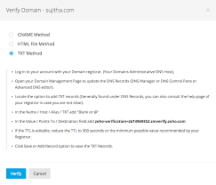 Domain Verification Zoho