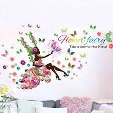 Fairy wall decals & murals. Butterfly Flower Fairy Walls Stickers Bedroom Living Room Buy At A Low Prices On Joom E Commerce Platform