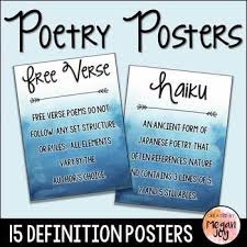 Types Of Poetry Postersthese 15 Posters Include The Name Definitions For The Following Poems Haiku Sonnet Limer Free Verse Poems Poetry Posters Poetry Books