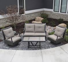 Backyard Creations Tanner Falls Collection 4 Piece Seating Patio Set Patio Furniture Collection Outdoor Furniture Sets Patio