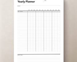Yearly Calendar Yearly Planner Rumble Design Store In 2020 Yearly Calendar Yearly Planner Printable Yearly Calendar