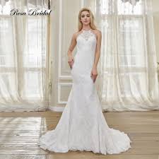 This dress is perfect for wedding. Rosabridal Mermaid Wedding Dress Elegant Halter Top Sleeveless See Through Lace Back Court Train Illusion Trumpet Bridal Gown Wedding Dresses Aliexpress