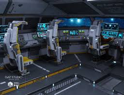 Sci Fi Cockpit Interior 3d Models And 3d Software By Daz 3d Spaceship Interior Sci Fi Ships Spaceship Design